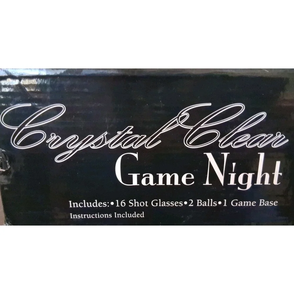 Crystal Clear Shot Glass Roulette‎ Drinking Game Set w/ 2 Balls & 16 Glasses